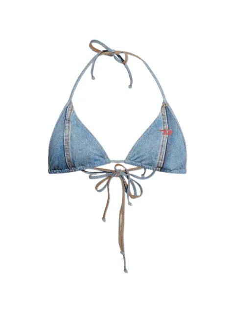 Tatiana-Dnm tie denim-effect bikini top by DIESEL