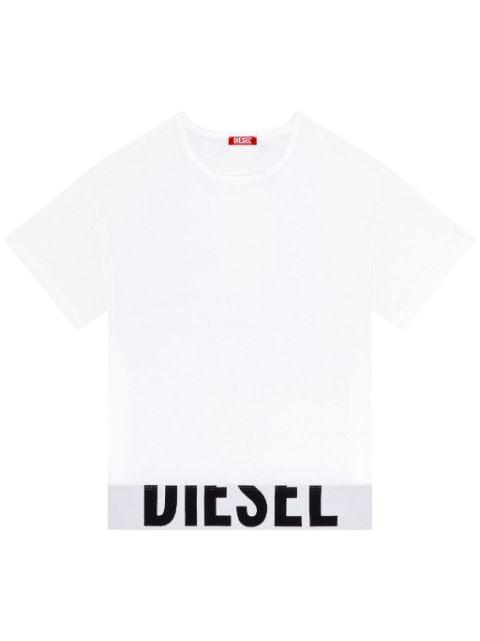 Uftee-Sport logo-underband crew-neck crop top by DIESEL