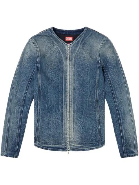 V-neck curved hem jacket by DIESEL