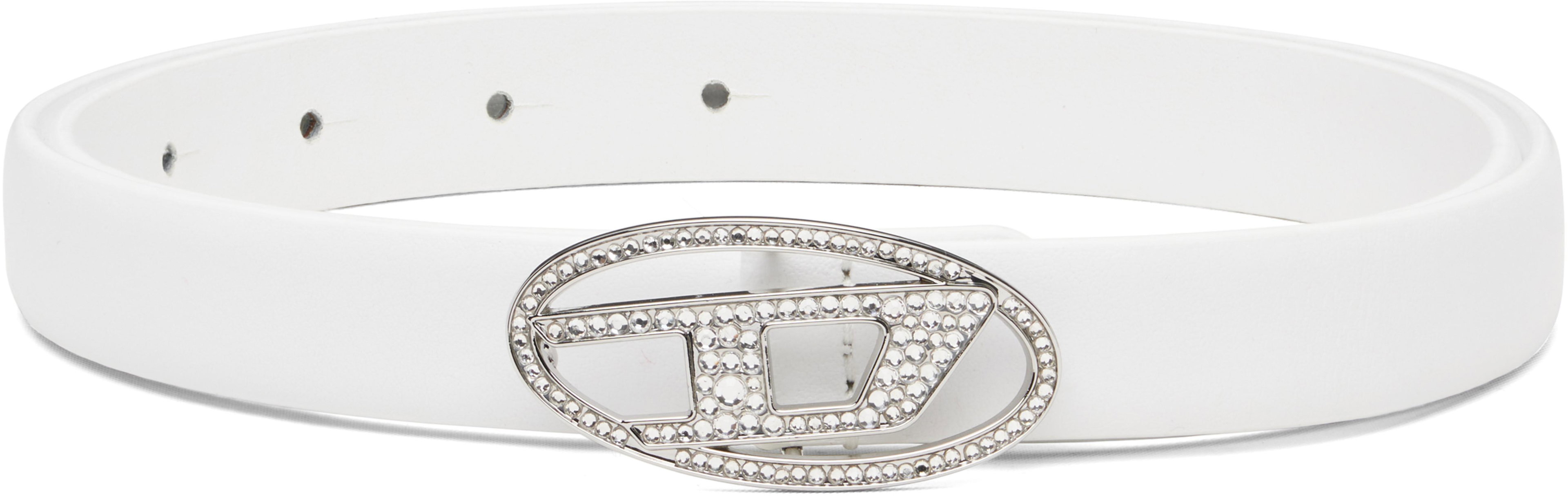 White B-1DR Strass 20 Belt by DIESEL
