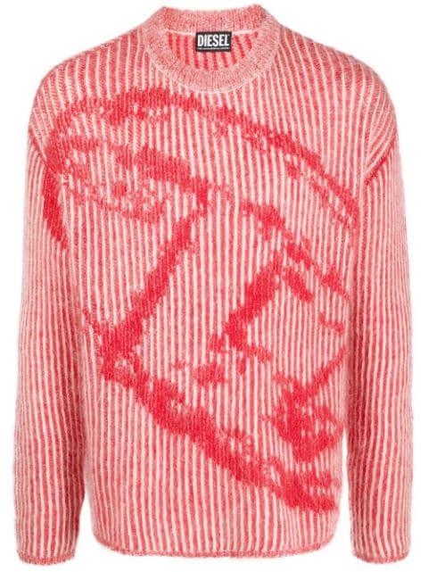 abstract-knit ribbed jumper by DIESEL