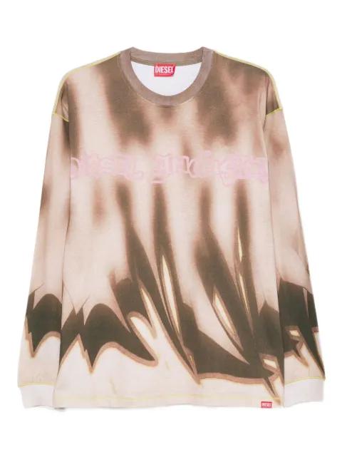 abstract-print long-sleeve T-shirt by DIESEL