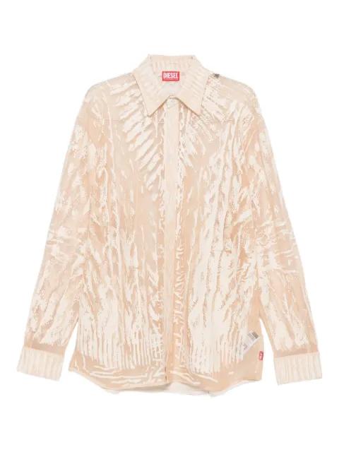 abstract-print long-sleeve blouse by DIESEL