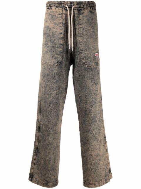 acid-wash straight-leg trousers by DIESEL