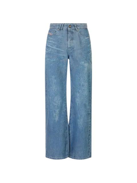 acid-wash wide-leg jeans by DIESEL
