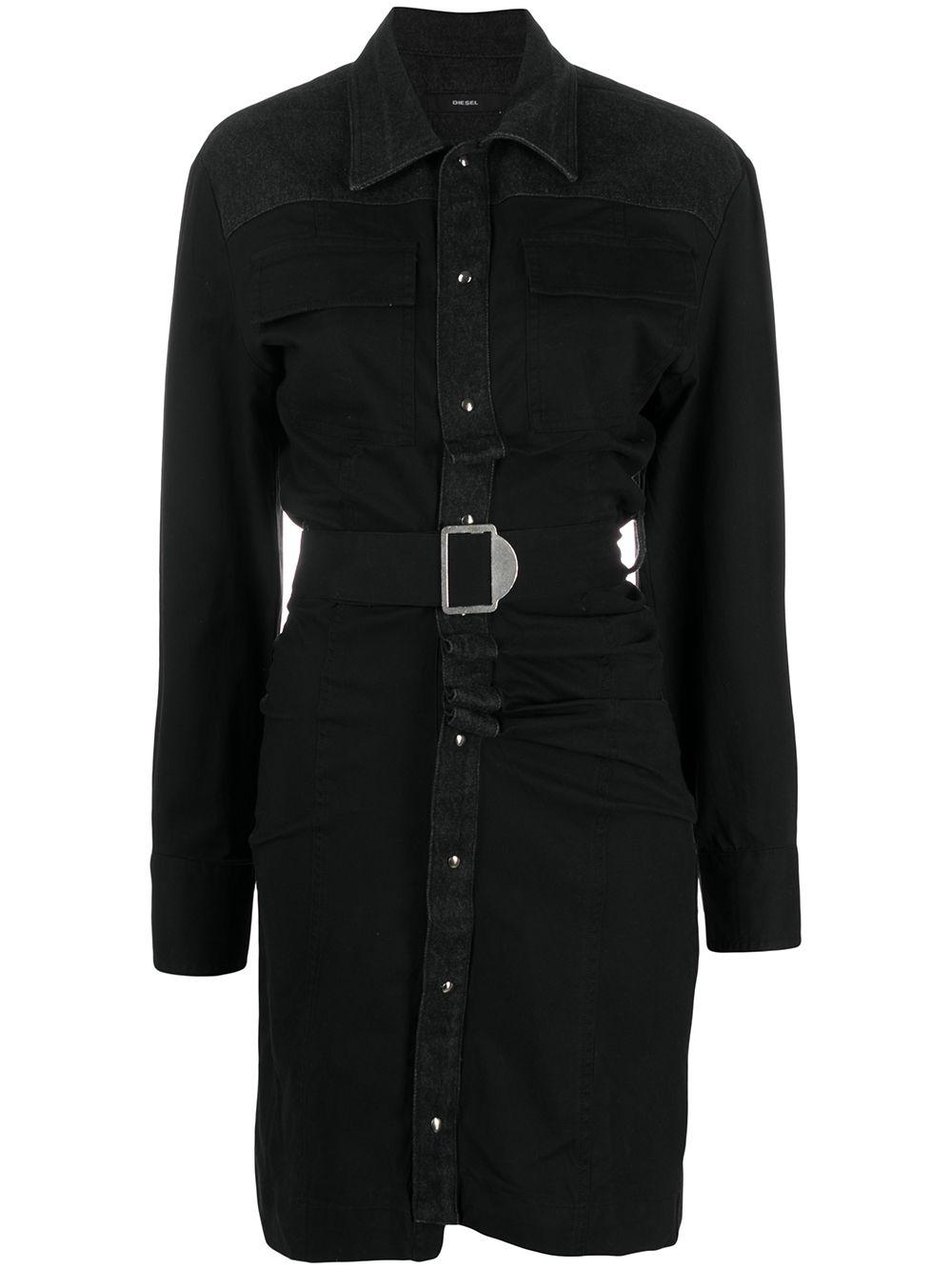 belted shirt dress by DIESEL
