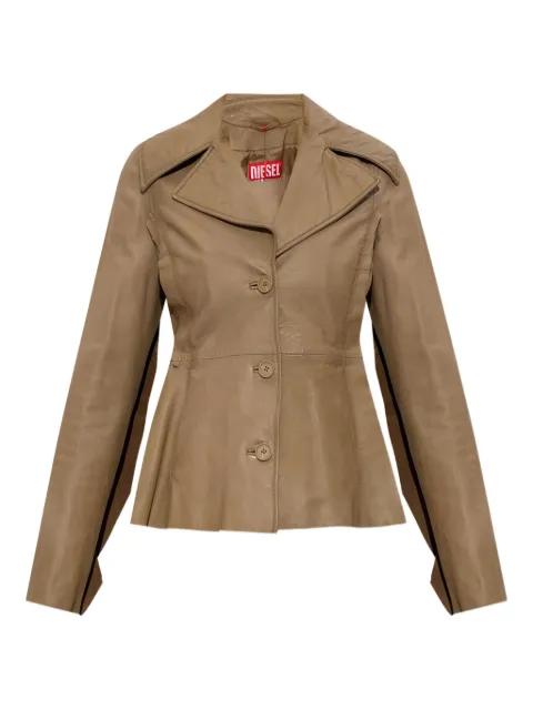 button-fastening flared leather jacket by DIESEL