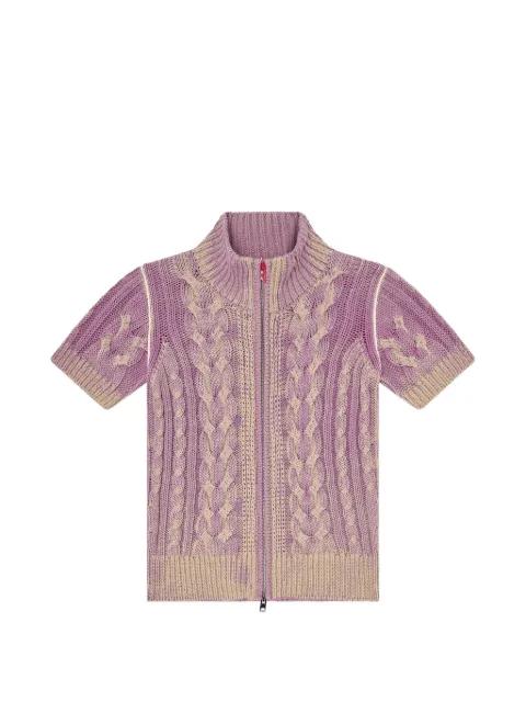 cable-knit short-sleeve cardigan by DIESEL