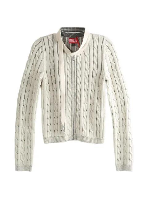 cable-knit zip cardigan by DIESEL