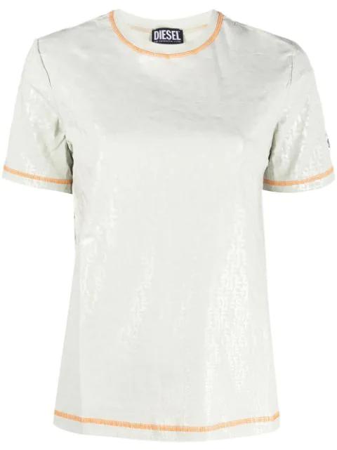 contrast-trim T-shirt by DIESEL