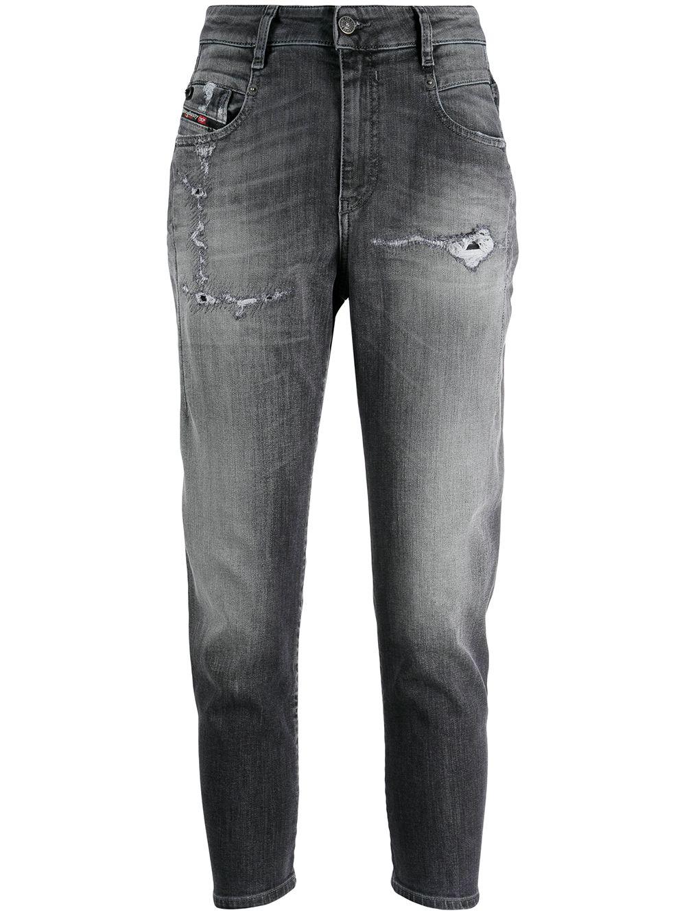 cropped distressed boyfriend jeans by DIESEL