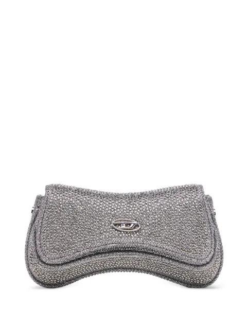crystal-embellished logo-plaque clutch bag by DIESEL