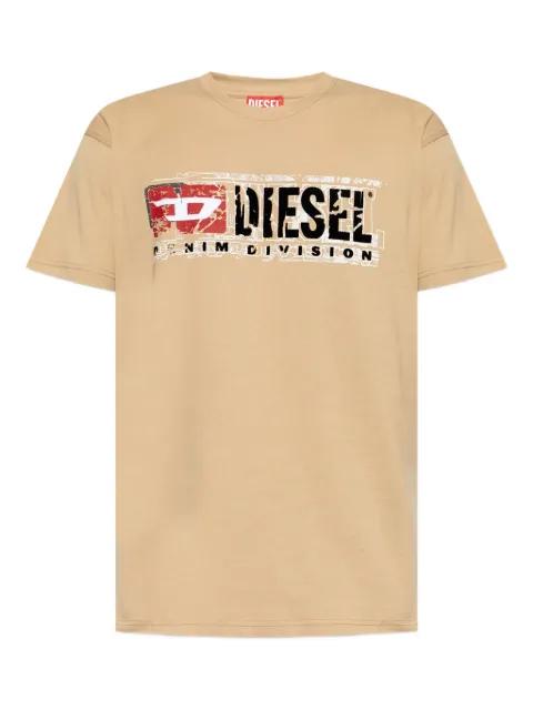 distressed logo-print T-shirt by DIESEL