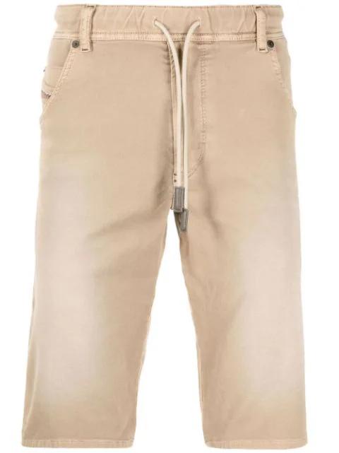 drawstring-waist denim shorts by DIESEL