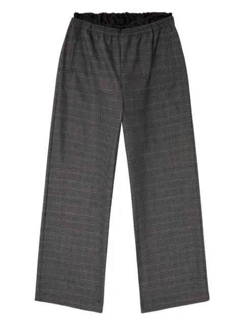 elastic-waist checked straight trousers by DIESEL