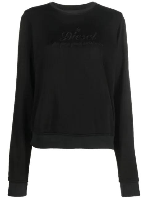 embroidered-logo crew neck sweatshirt by DIESEL