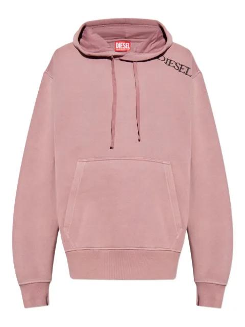 embroidered-logo hoodied sweatshirt by DIESEL