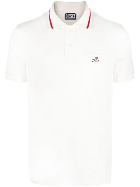 embroidered-logo polo shirt by DIESEL