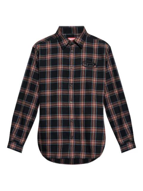 embroidered plaid shirt by DIESEL