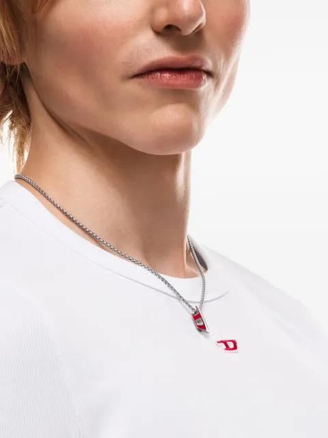 enamel D logo-pendant necklace by DIESEL