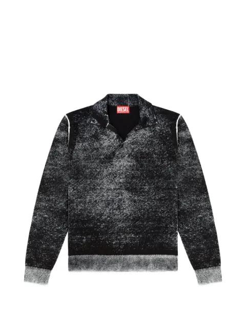 faded-effect polo sweater by DIESEL
