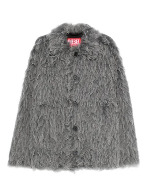 faux-fur button-fastening jacket by DIESEL