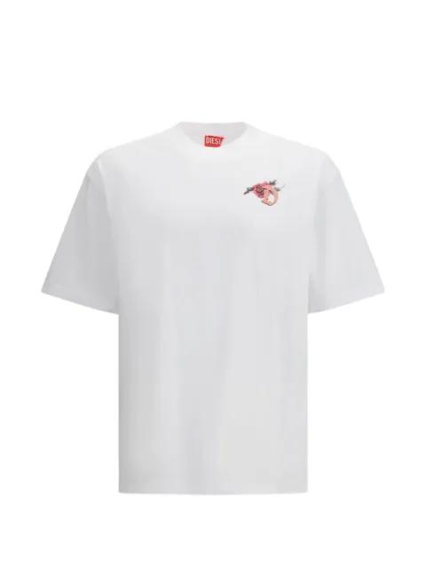 floral-print T-shirt by DIESEL