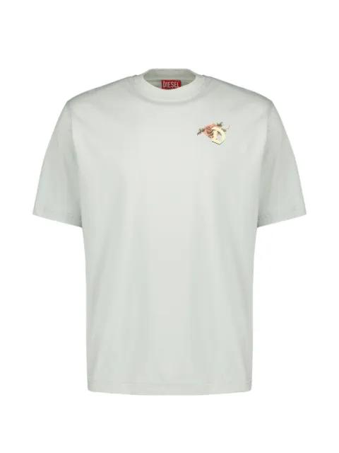 floral-print crew-neck T-shirt by DIESEL