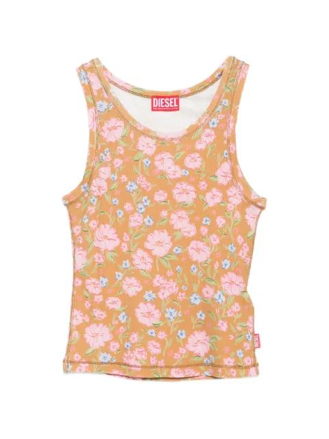 floral print ribbed top by DIESEL