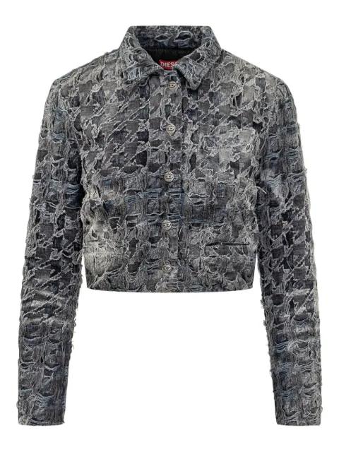 frayed denim jacket by DIESEL