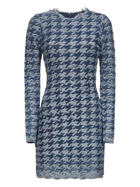 frayed-houndstooth mini dress by DIESEL