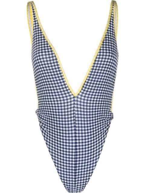 gingham-print swimsuit by DIESEL