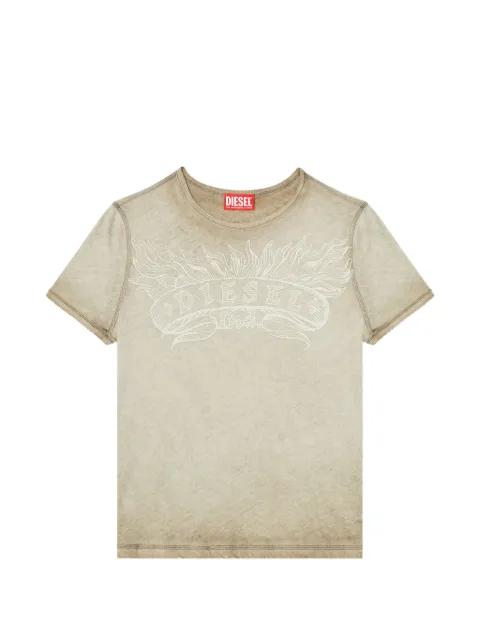 graphic-print logo-patch T-shirt by DIESEL