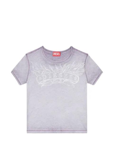 graphic-print pigment-dyed t-shirt by DIESEL