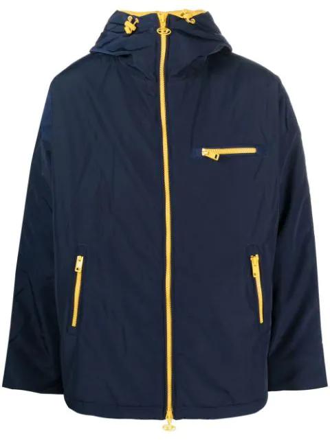 hoodied logo-print jacket by DIESEL
