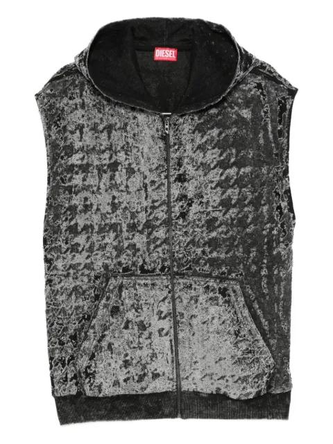 hoodied zip-up vest by DIESEL