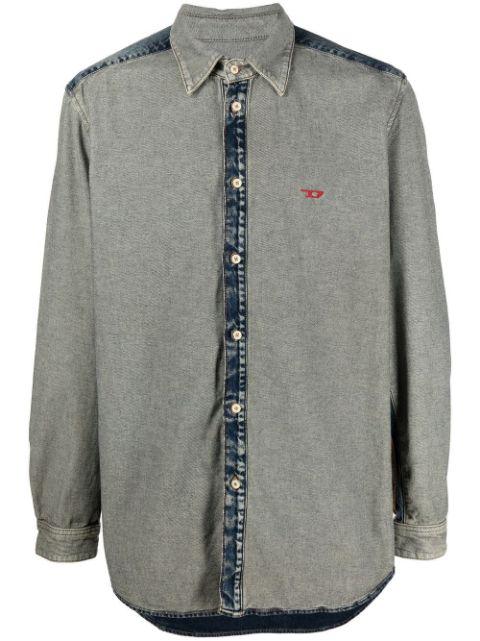inside-out effect denim shirt by DIESEL