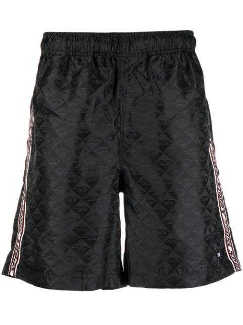 jacquard-logo motif running shorts by DIESEL
