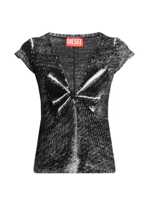 knotted V-neck T-shirt by DIESEL