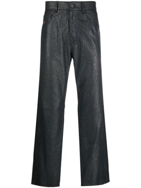 lambskin straight-leg trousers by DIESEL