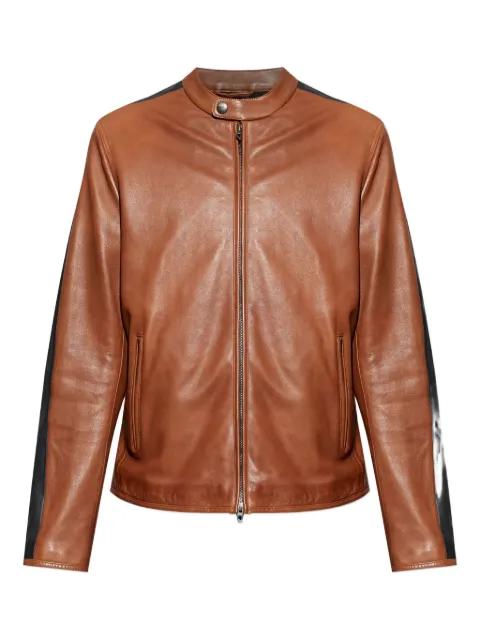 leather panelled jacket by DIESEL