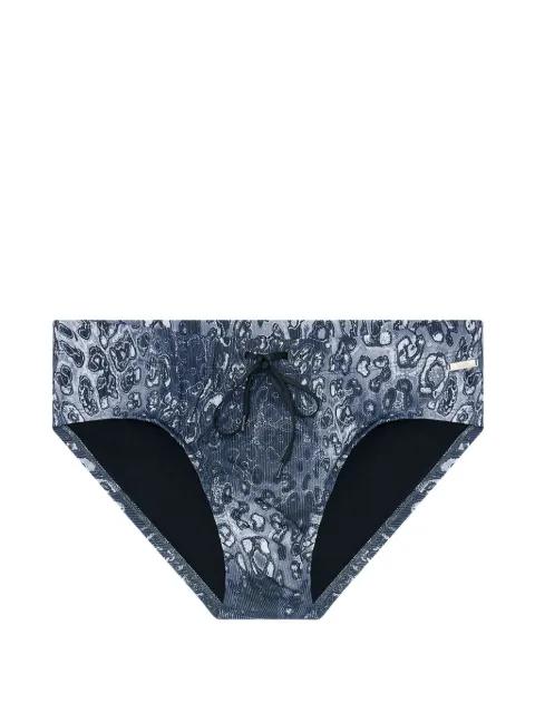 leopard-print drawstring swim briefs by DIESEL