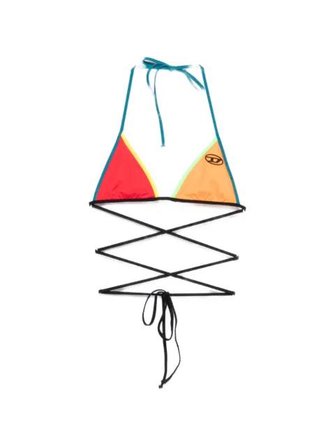 logo-detail tie bikini top by DIESEL