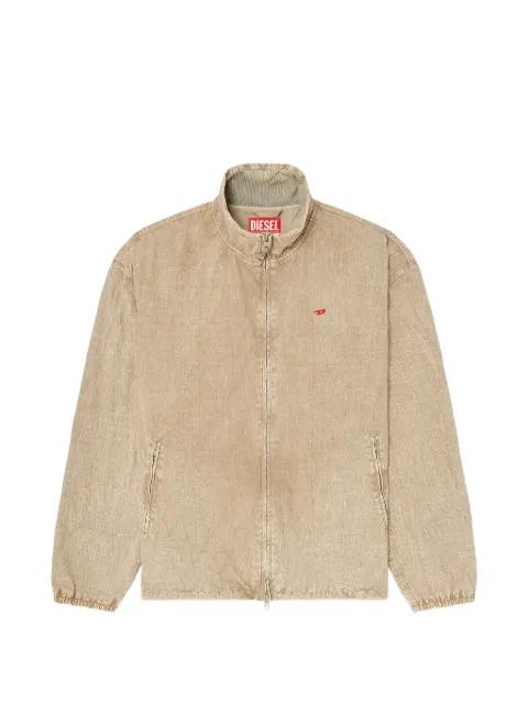 logo-detail zip-up jacket by DIESEL