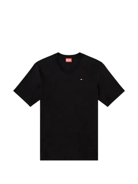 logo-embroidered V-neck cotton T-shirt by DIESEL