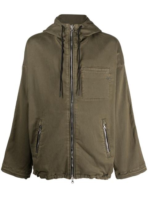 logo-embroidered hoodied jacket by DIESEL
