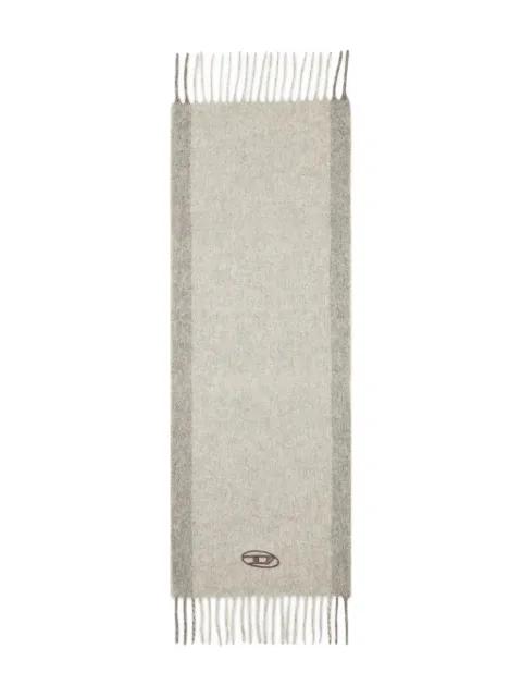 logo-embroidery fringed-edge scarf by DIESEL