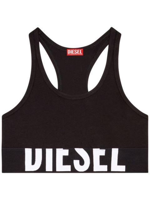 logo-intarsia racerback bra by DIESEL