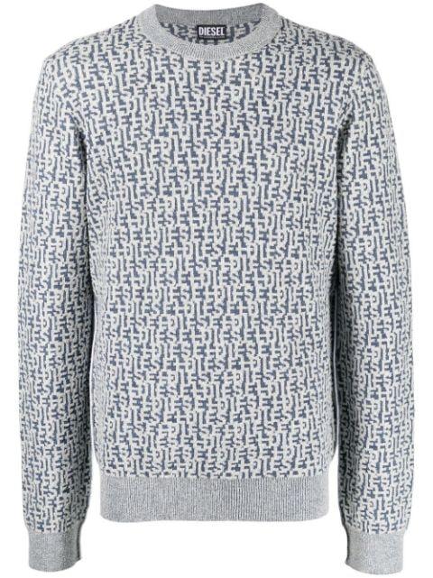 logo-jacquard long-sleeved jumper by DIESEL