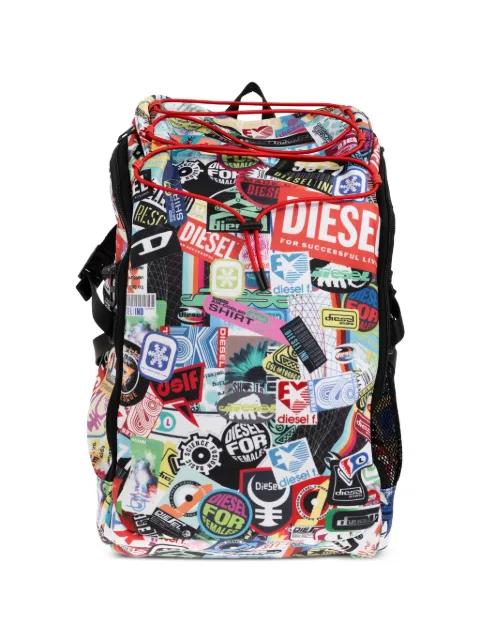 logo-patch drawstring backpack by DIESEL